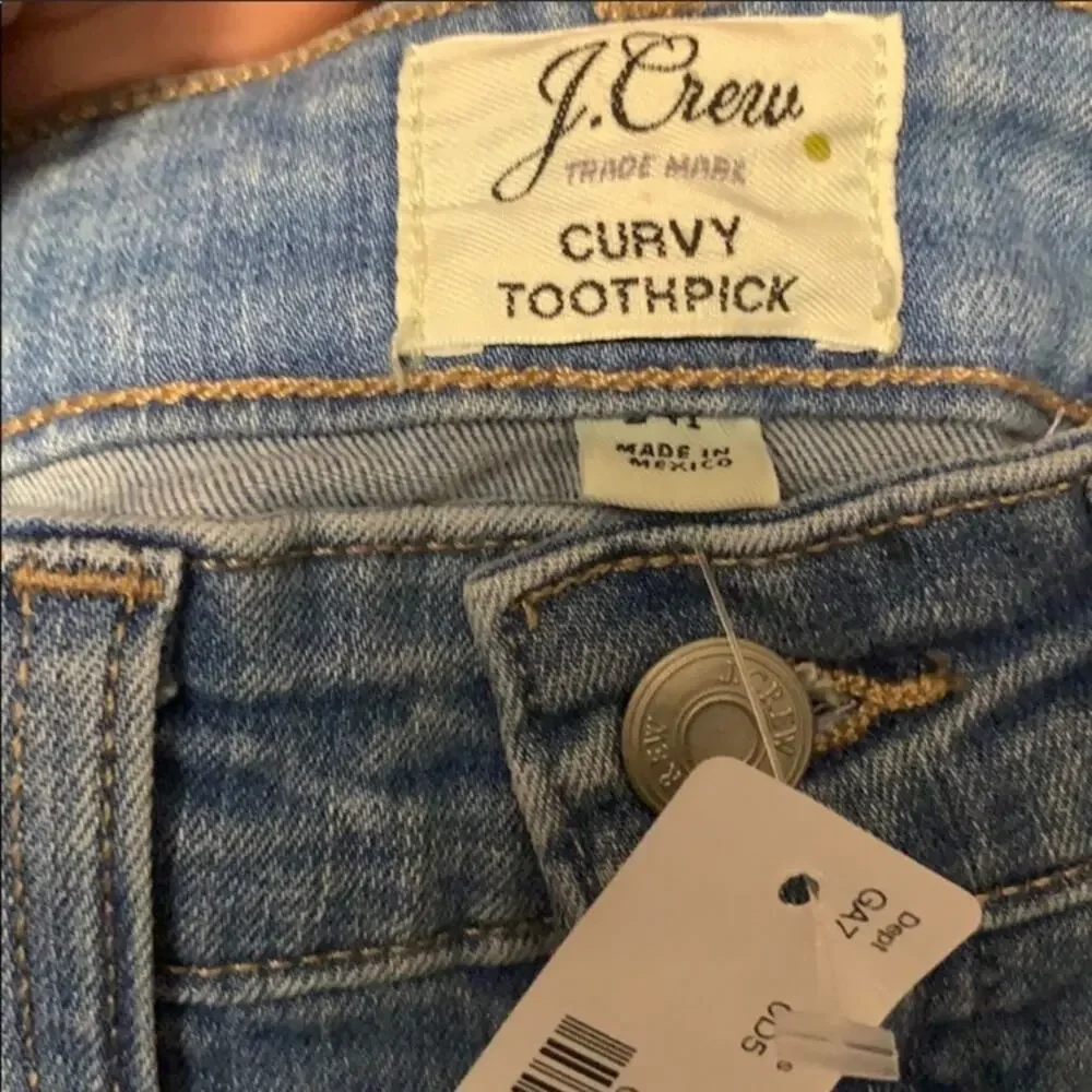 NWT J. Crew‎ curvy toothpick distressed jeans